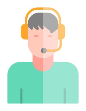 Müşteri Hizmetleri Ajanı simge tasarım ögesi vektörü