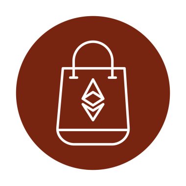 Alışveriş poşeti simgesi, vektör illüstrasyonu basit tasarım