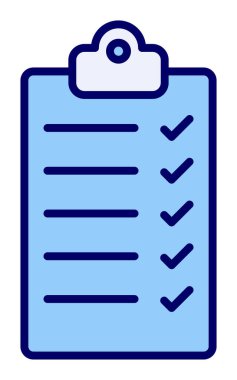 Kontrol listesi vektör simgesi modern basit vektör illüstrasyonu