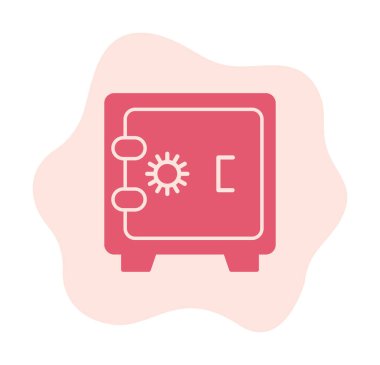 Güvenli simge, loker işareti, vektör illüstrasyonu