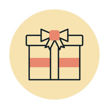 hediye kutusu simgesi, vektör illüstrasyonu  