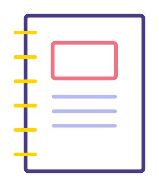 notepad simgesi, vektör illüstrasyonu basit tasarım
