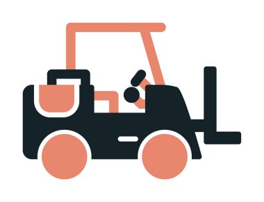 Forklift ikon vektörü. İnce çizgi işareti. izole edilmiş sınır sembolü çizimi