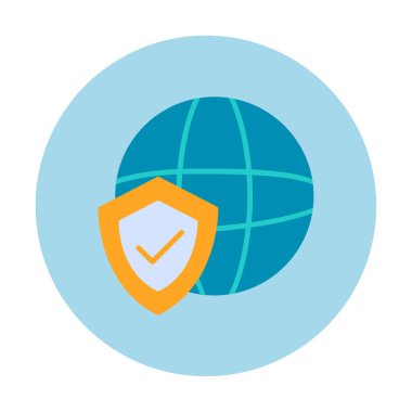 Küresel Koruma ikonu vektör illüstrasyonu