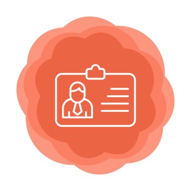 Ofis Giriş Kartı simgesinin vektör illüstrasyonu 