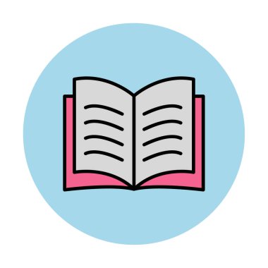 kitap düz simge vektör çizim