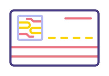 Akıllı Kart vektörü basit biçim simgesi