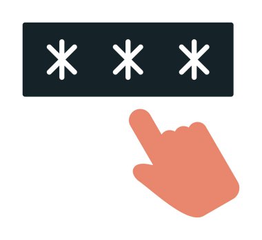 Parola web simgesi, vektör çizim