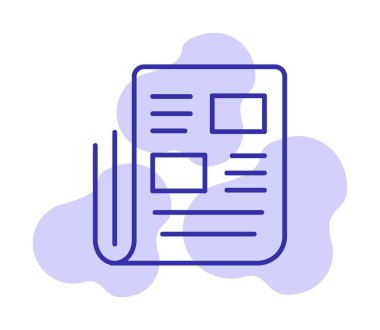 Haber kağıdı simgesi, vektör illüstrasyonu basit tasarım