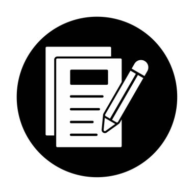 Basit not defteri arayüzü simgesi, vektör illüstrasyonu