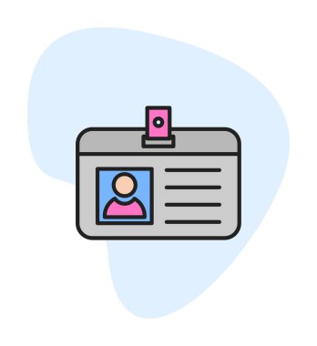 Tanımlama Kart simgesi düz vektör çizimi