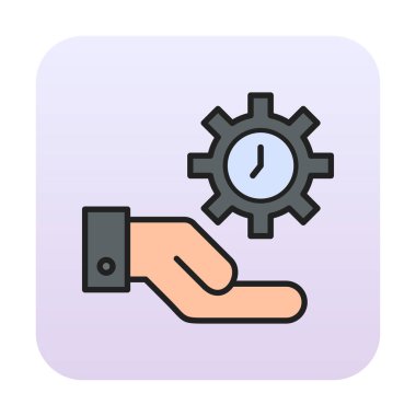 vites şekilli saat, Zaman Yönetimi konsepti, vektör illüstrasyonu 