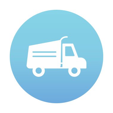 Web ve mobil uygulama tasarımınız için kamyon simgesi vektörü, kargo kamyonu logosu konsepti