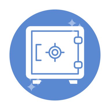 Güvenli simge, loker işareti, vektör illüstrasyonu