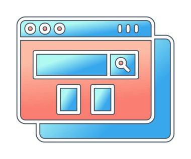 tarayıcı web sayfası simgesi, vektör illüstrasyonu