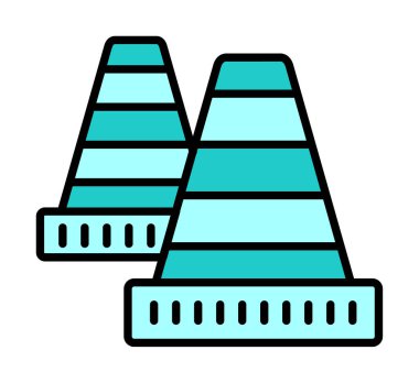 Trafik konisi simgesi vektör çizimi 