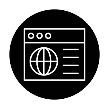 Basit web sitesi arayüzü simgesi, vektör illüstrasyonu