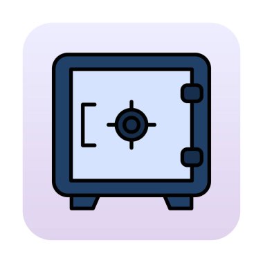 Güvenli simge, loker işareti, vektör illüstrasyonu