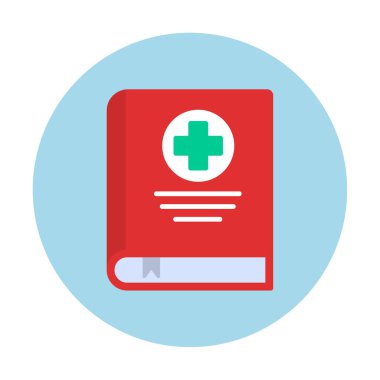 tıp kitabı web simgesi, vektör illüstrasyonu