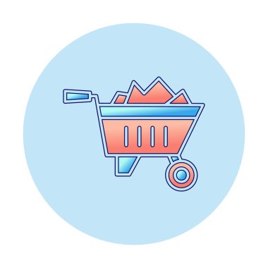 El arabası düz simgesi, tasarım için vektör illüstrasyonu 