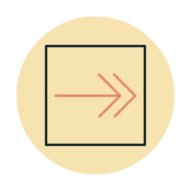 Sağ Ok simgesi, vektör illüstrasyonu basit tasarım