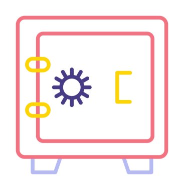 Güvenli simge, loker işareti, vektör illüstrasyonu