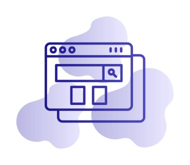 tarayıcı web sayfası simgesi, vektör illüstrasyonu