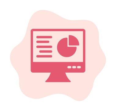 Çevrimiçi Pie Grafik ikonu vektör illüstrasyonu