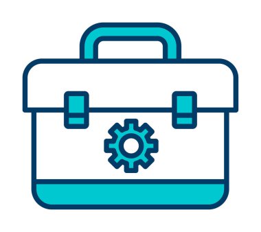 Araç takımı, araç kutusu düz simgesi, vektör illüstrasyonu