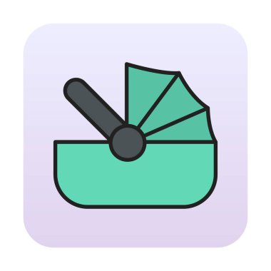 Bebek Araba Koltuğu ikonu. vektör illüstrasyonu