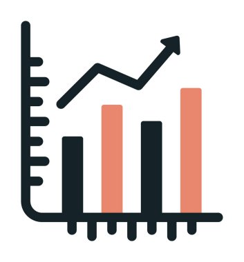 Hisse senetleri büyüyor. Web simgesi basit illüstrasyon