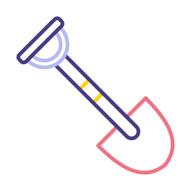 Bahçe küreği ikonu. Kürek karikatür simgesinin vektör çizimi                 