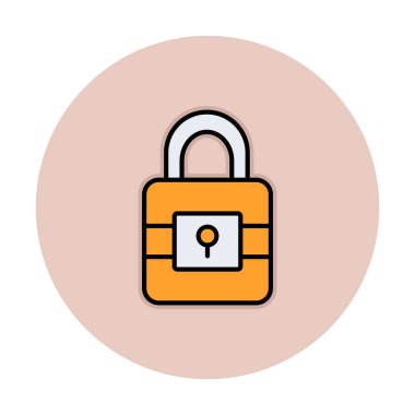 Beyaz arkaplanda asma kilit vektör çizimi