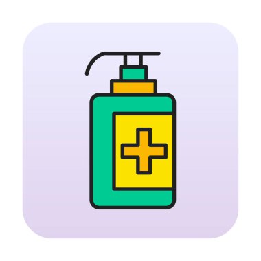 Bir dezenfektan şişesinin basit bir çizimi