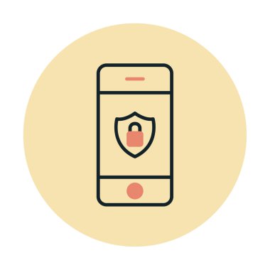 Gezici Güvenlik. Web simgesi basit illüstrasyon                     