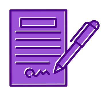 contract icon, vector illustration simple design