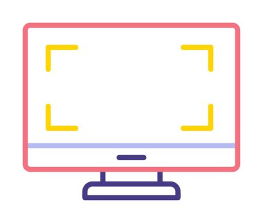 bilgisayar izleme simgesi, vektör illüstrasyonu basit tasarım