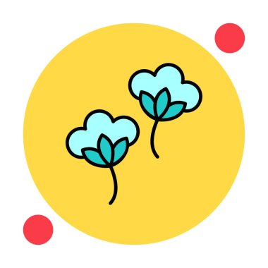 Pamuk çiçeklerinin basit web çizimi