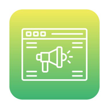 Çevrimiçi Reklam simgesi, vektör illüstrasyonu        