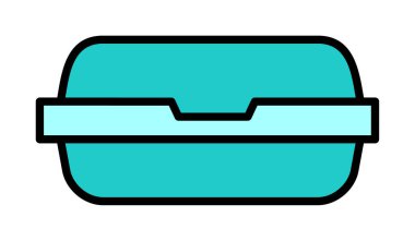 yiyecek kabı ikonu vektör illüstrasyonu