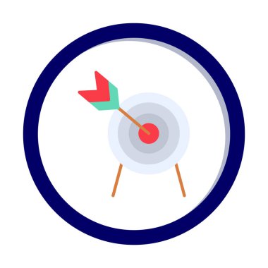 Basit hedef simgesi, hedef, vektör illüstrasyonu