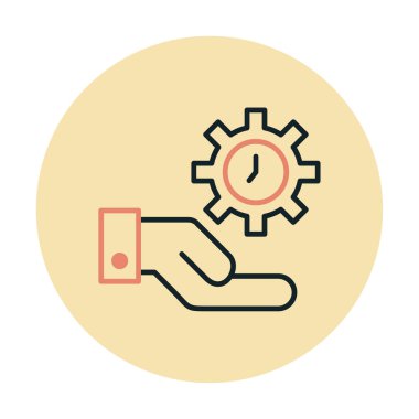 vites şekilli saat, Zaman Yönetimi konsepti, vektör illüstrasyonu 