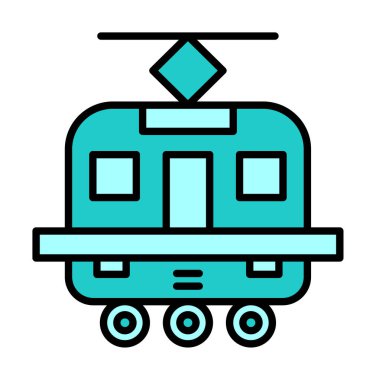 Tramvay simgesi. Moda Tramvay işareti logosu