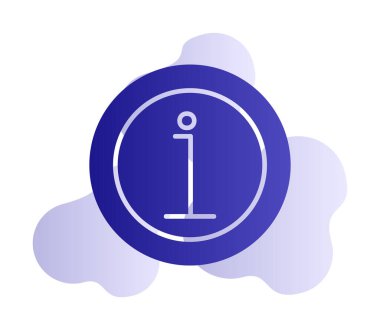 bilgi simgesi. bu daire beyaz bir arkaplanda izole edilmiş 