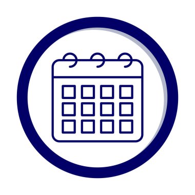 Takvim düzlüğü simgesi, vektör illüstrasyonu 