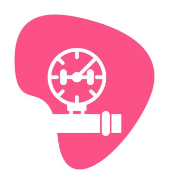 Düz vektör manometre simgesini ölç. Gaz basıncı. Hava göstergesi izole edildi