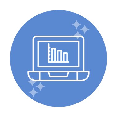 Çevrimiçi Bar Grafik simgesi vektör illüstrasyonu