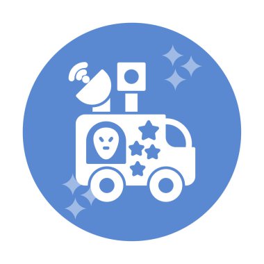 News Van düz vektör simgesi