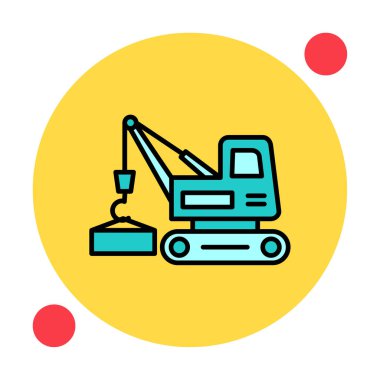 Yapı vinç simgesi, vektör illüstrasyon tasarımı