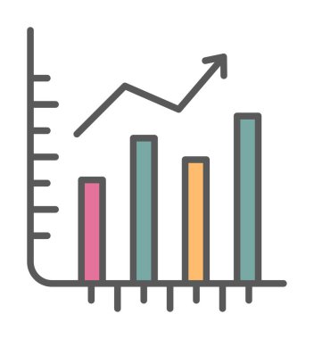 Hisse senetleri büyüyor. Web simgesi basit illüstrasyon